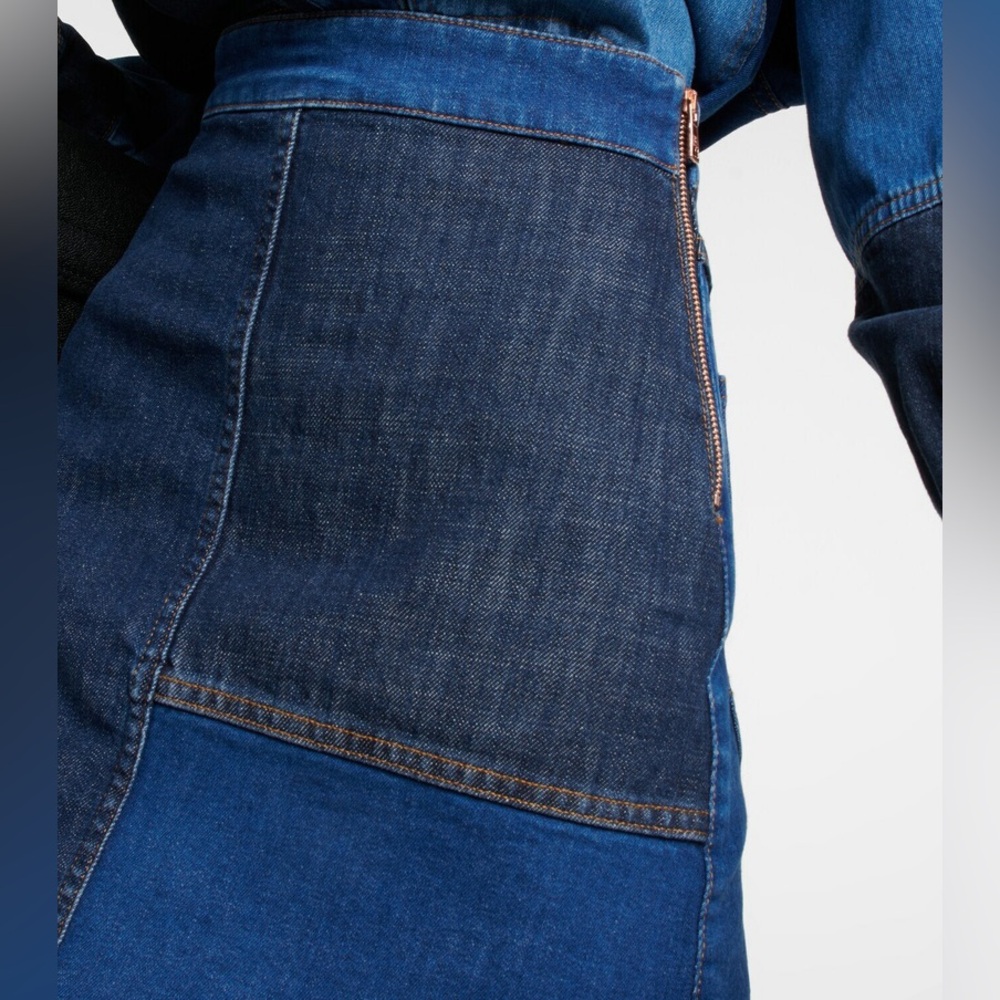 NWT $395 See By Chloe Patchwork Denim Mini Skirt - Picture 3 of 9